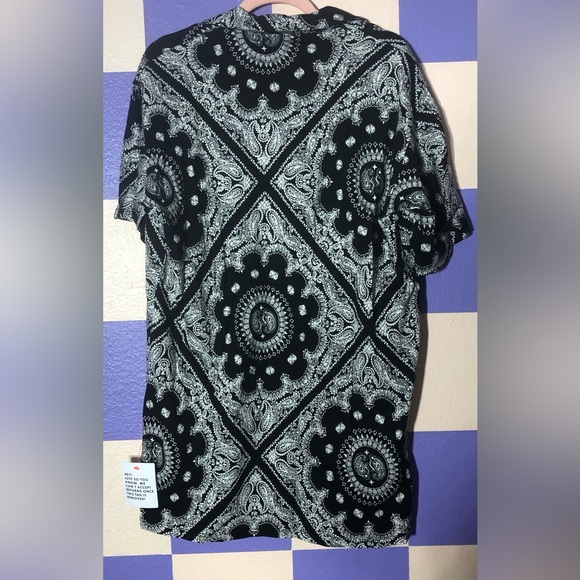 NWT ASOS Design Shirt Dress in Bandana Black and White Print - Size 2 - Picture 5 of 6